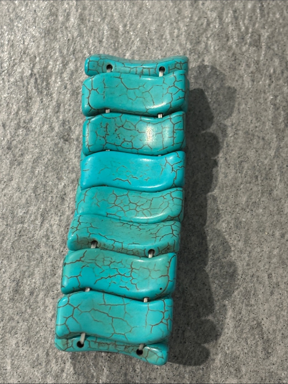 Vintage Y2K Turquoise/Howlite? Stretch Bracelet Women Accessories 8” Chunky